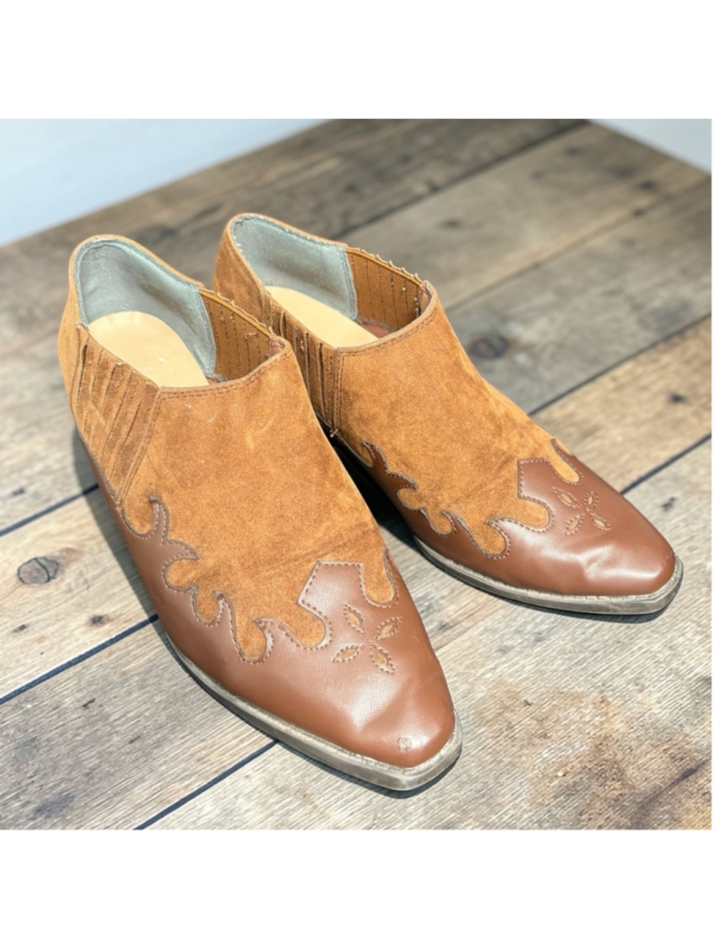 Lowrys Farm Western Style Ankle Mule Booties